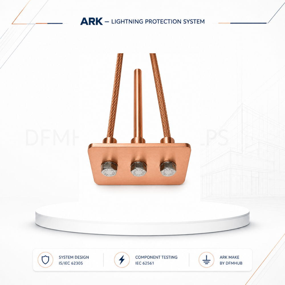 Earthing Stud with Four 1000mm Pre-welded Copper Tails